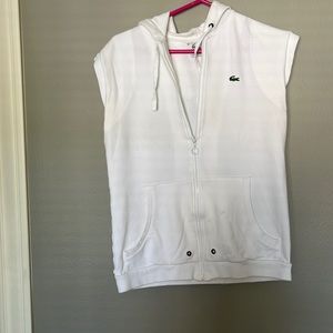 Lacoste white jacket without sleeves